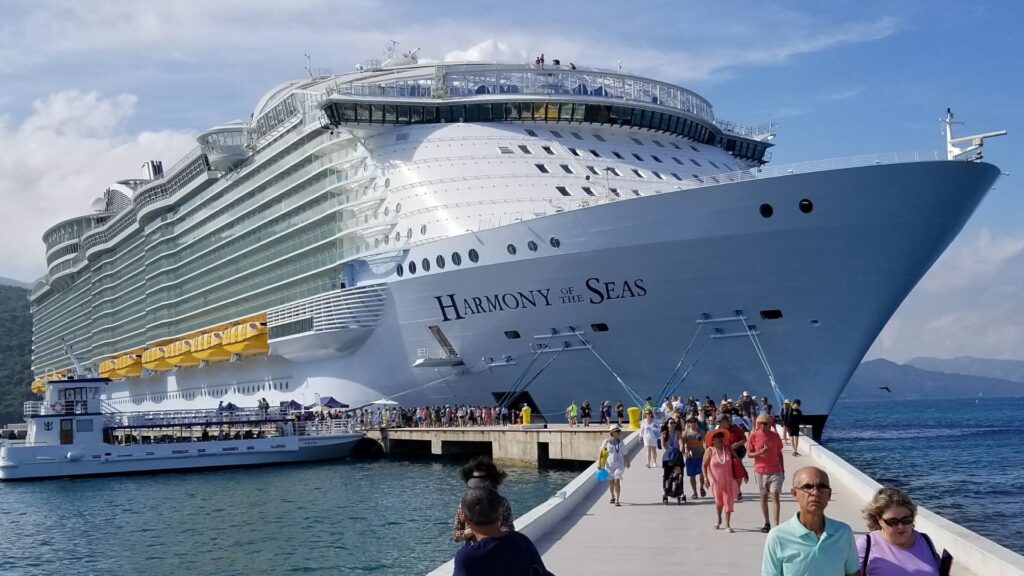large cruise ship in port