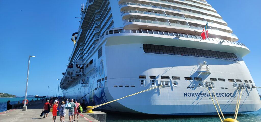 rear view of cruise ship