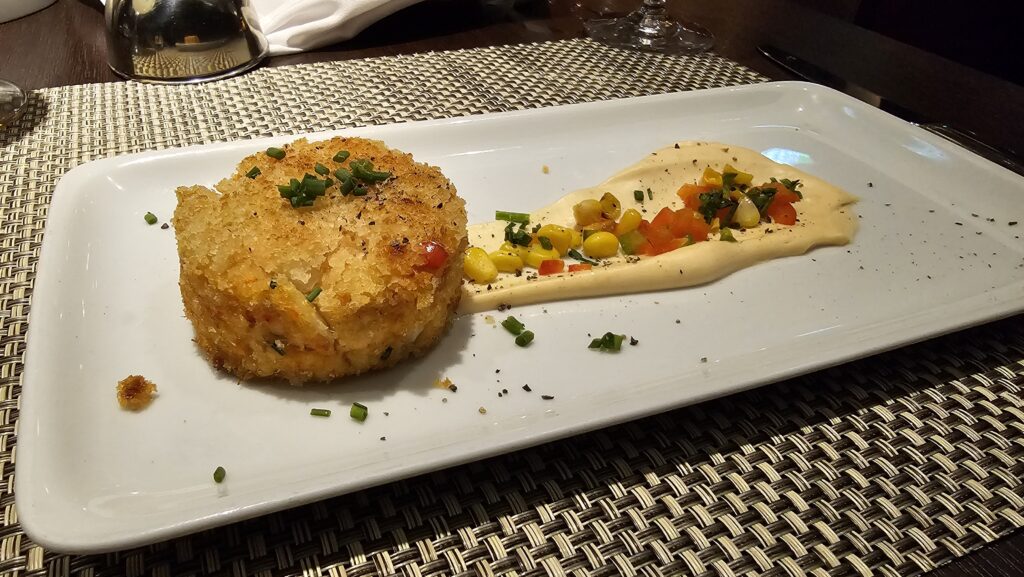 crabcake at luxury restaurant