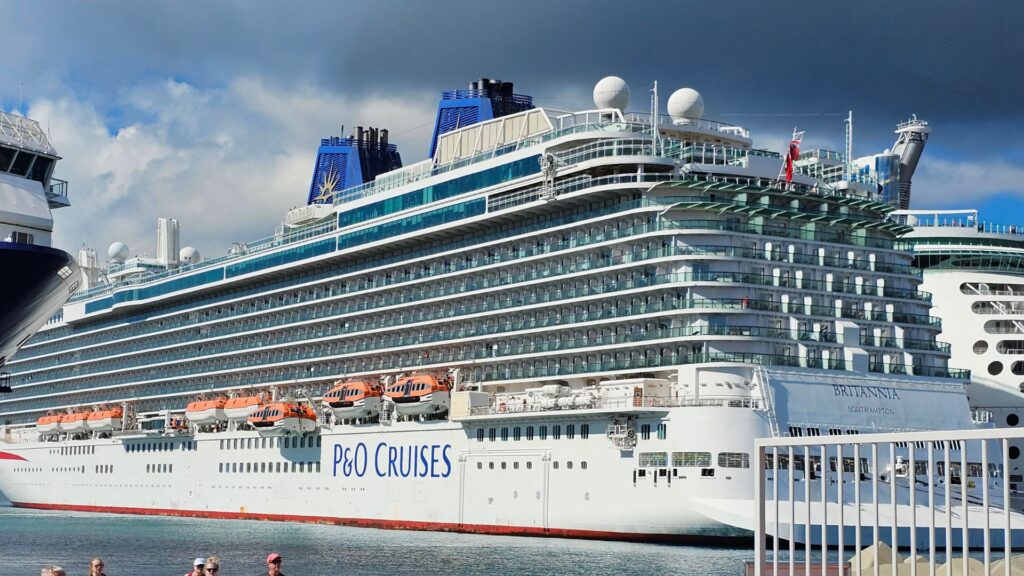 large cruise ship in port