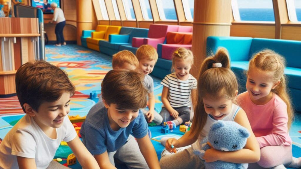 children playing in a cruise ship kids club