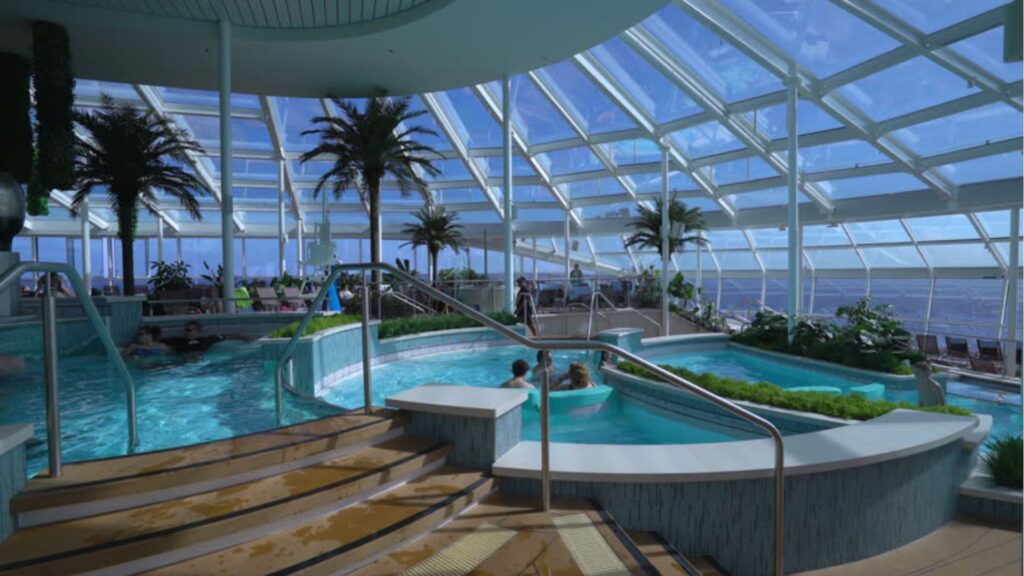 pool in solarium of cruise ship
