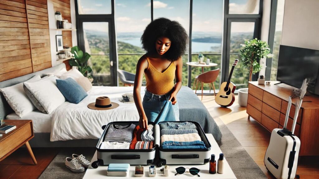 woman packing for vacation