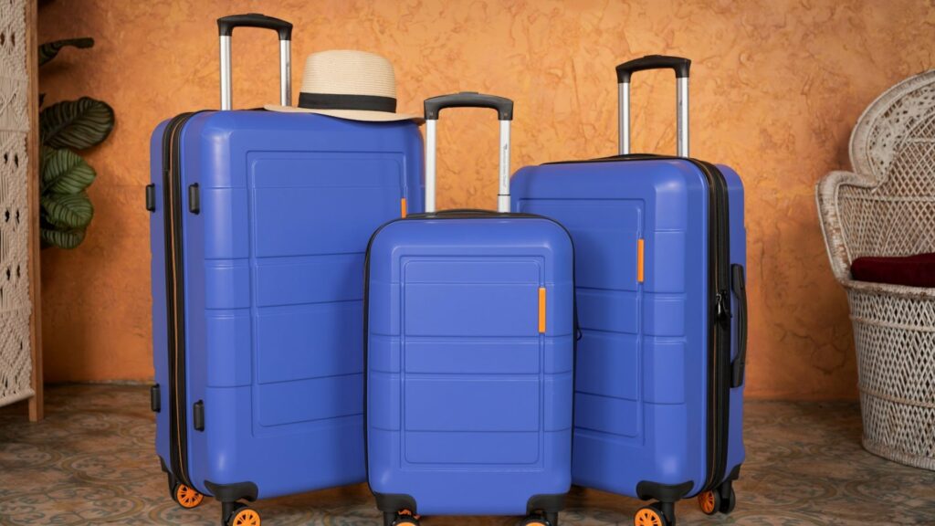 3 Blue Suitcases