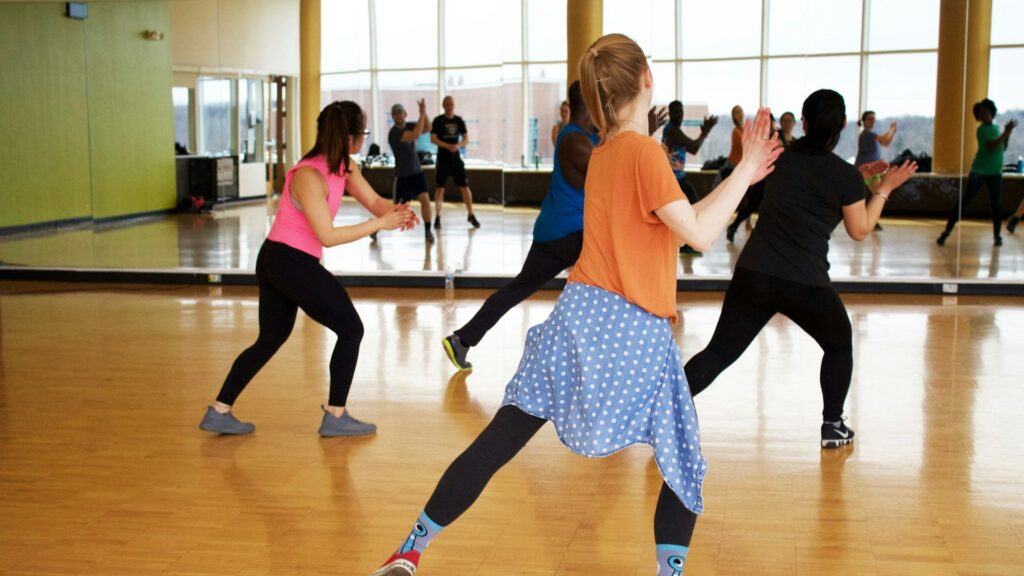 group of women in dance class