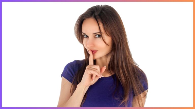 woman indicating to be quiet