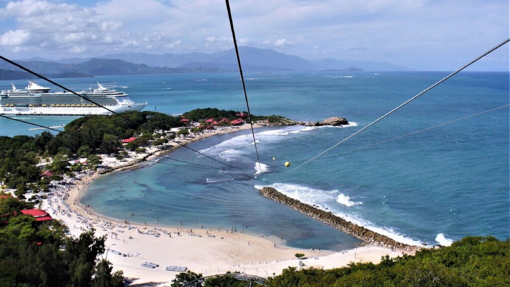 zipline on cruise line private island