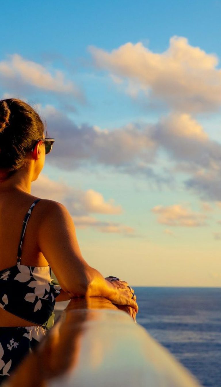woman on deck of cruise ship