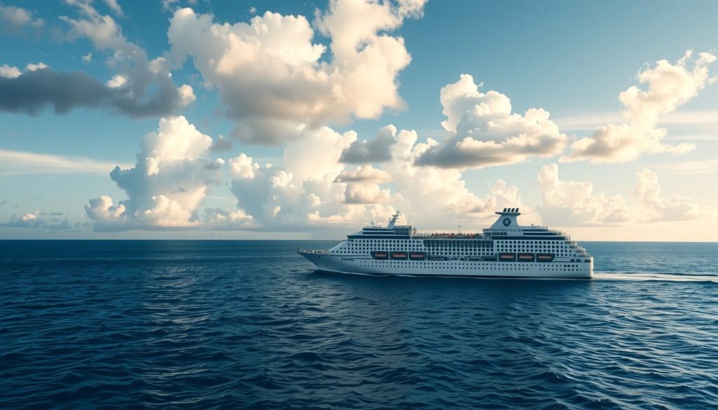 Cruise ship equipped with advanced hurricane tracking technology for passenger safety