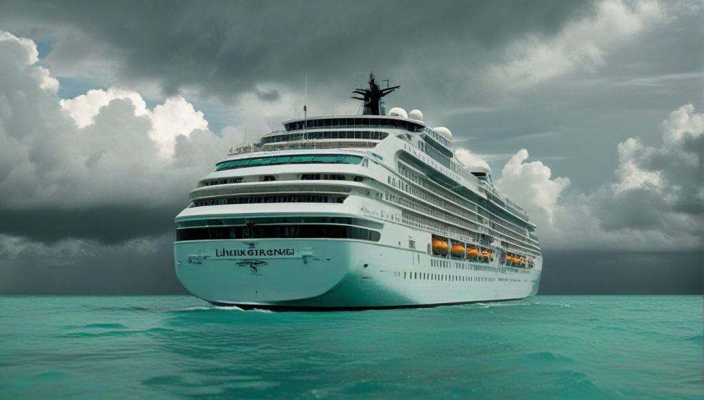 Cruise ship equipped with advanced hurricane tracking technology for passenger safety